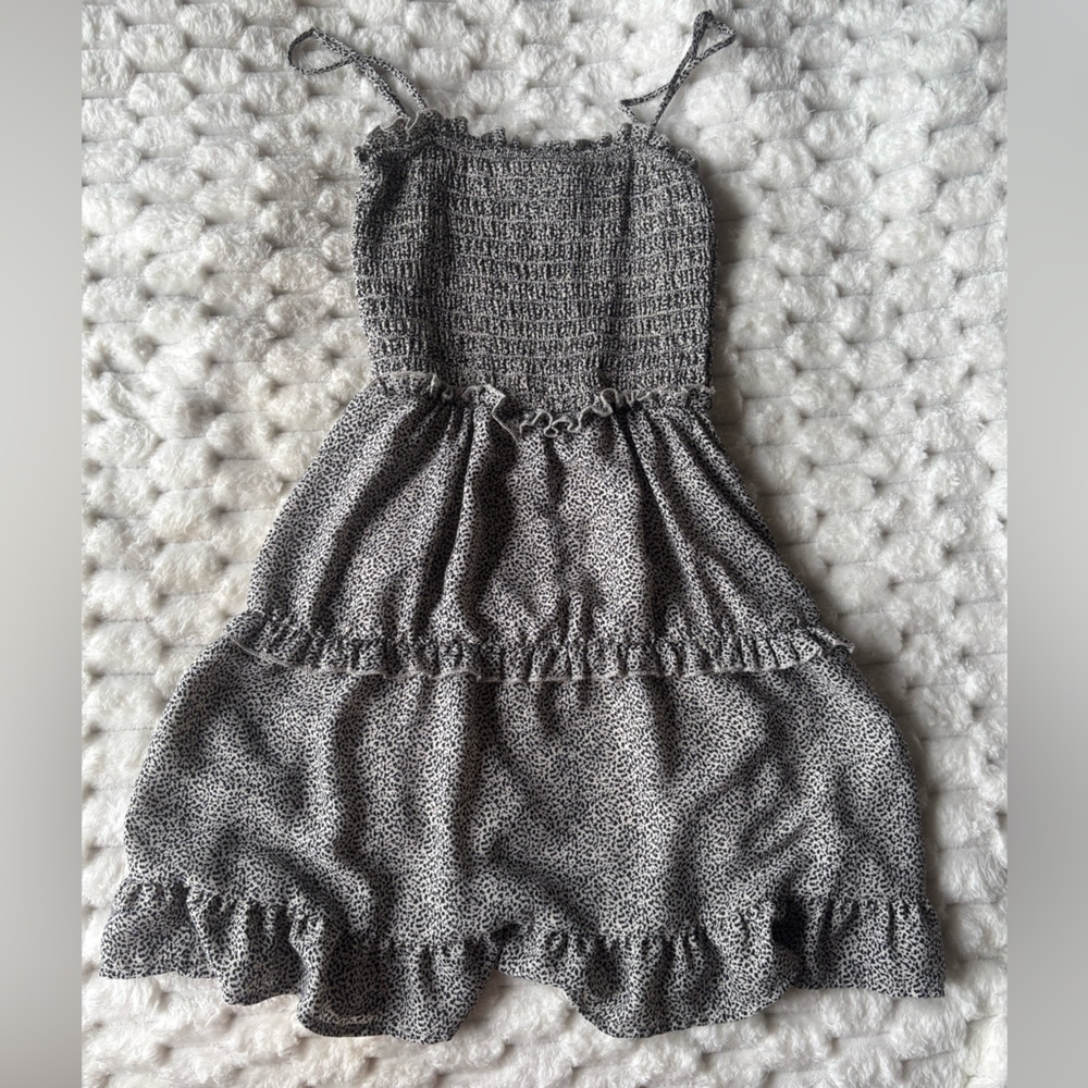 Jessica Simpson Girls Gray Smocked Tiered Dress